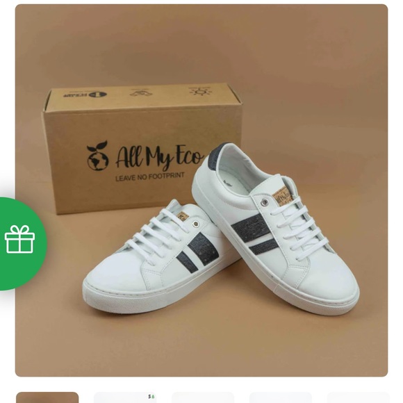 all my eco black and white vegan sneakers - Picture 1 of 5